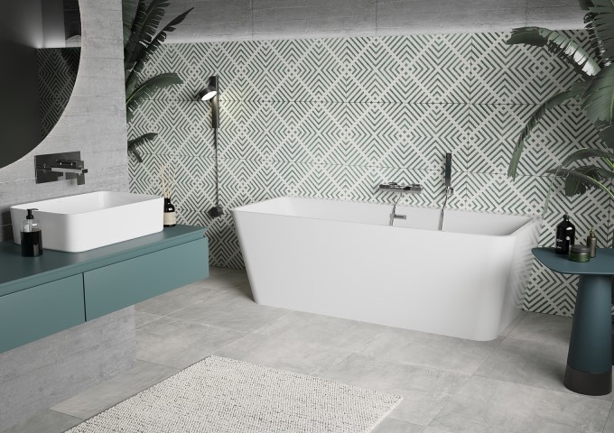 Samostoječe prislonjene kadi 170x80 cm