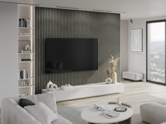 Sodobne letvice v salonu