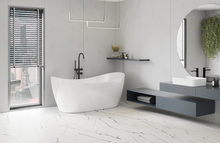 Gres beli marmor v kopalnici