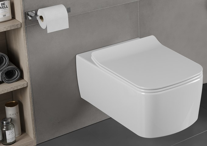 wc školjka in počasno spuščajoča deska