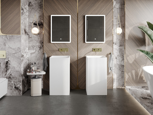 Kamnite ploščice Mexen v kopalnici