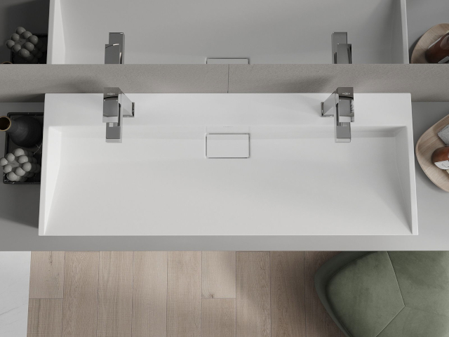 Aranžacija kopalniške omare z umivalnikom 120 cm