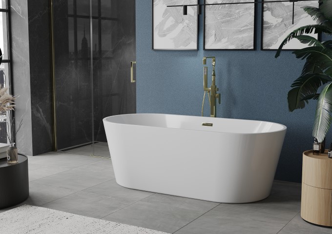 moderna kopalnica z modro steno