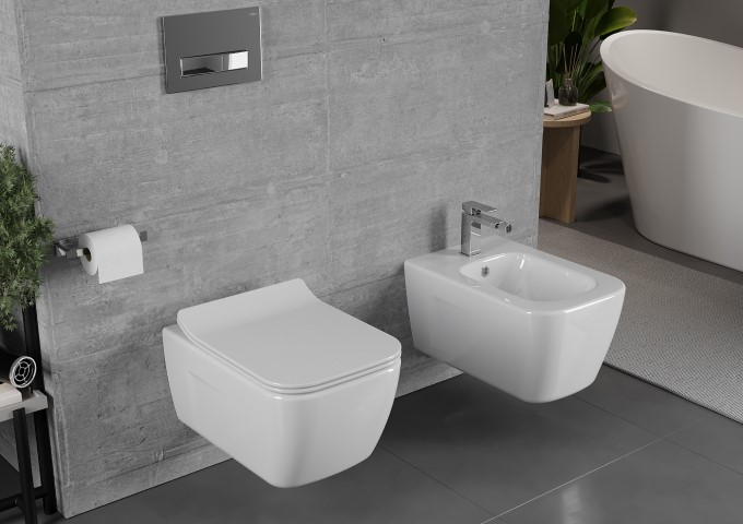 Podometni stelaži za stranišče s svetlečo kromirano tipko