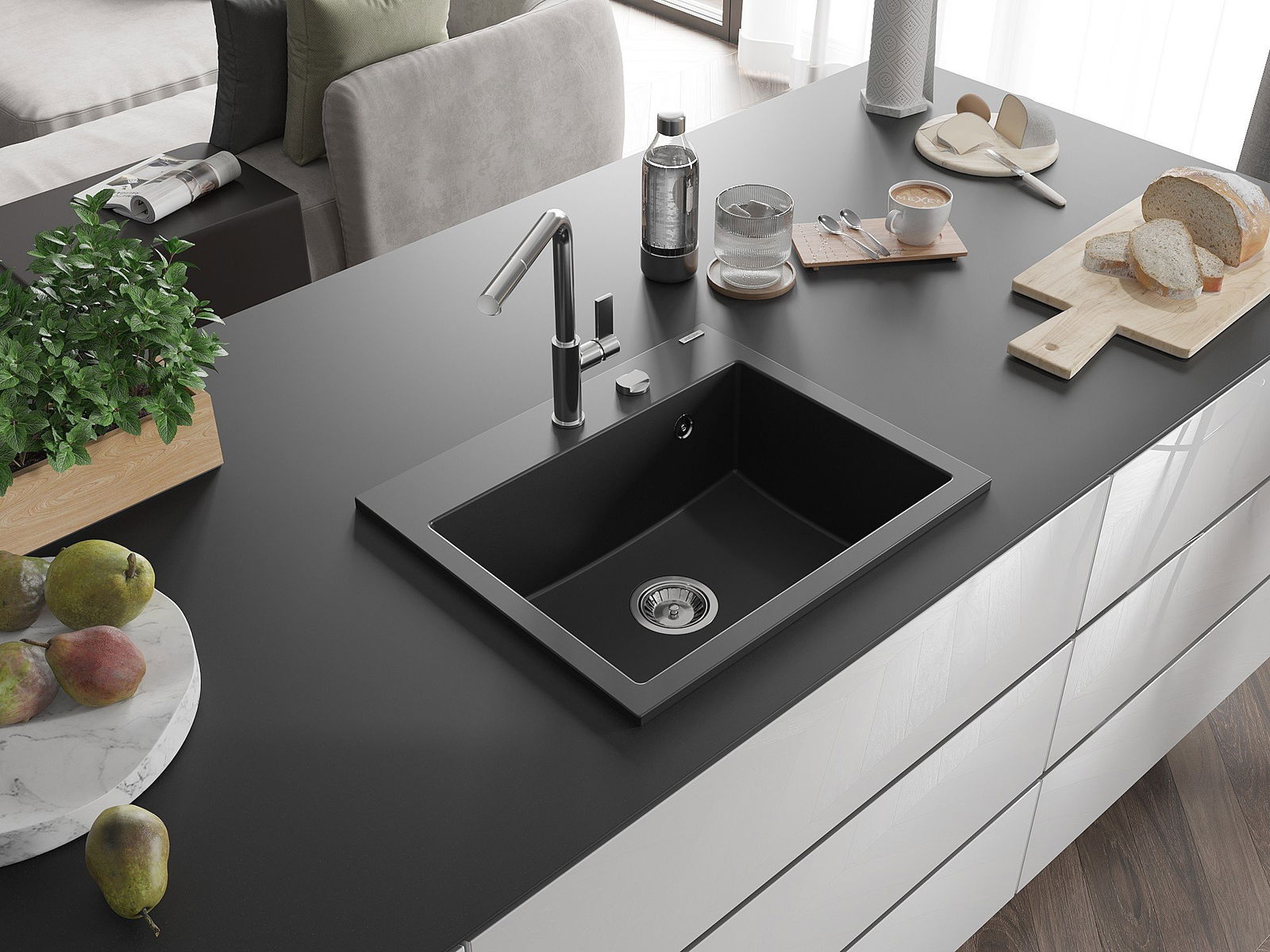 Kuhinjsko korito z luknjo za pipo