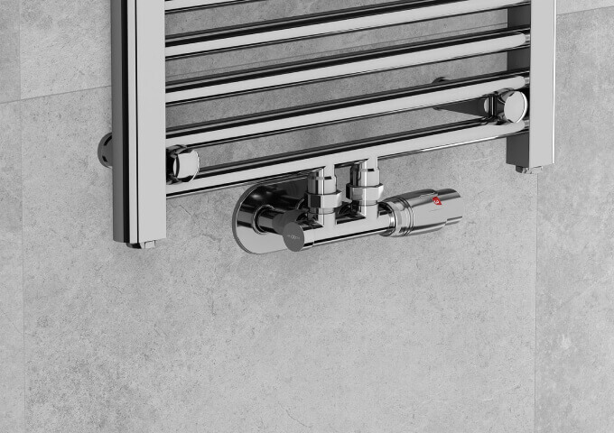 Kotni kromiran ventil za radiatorje