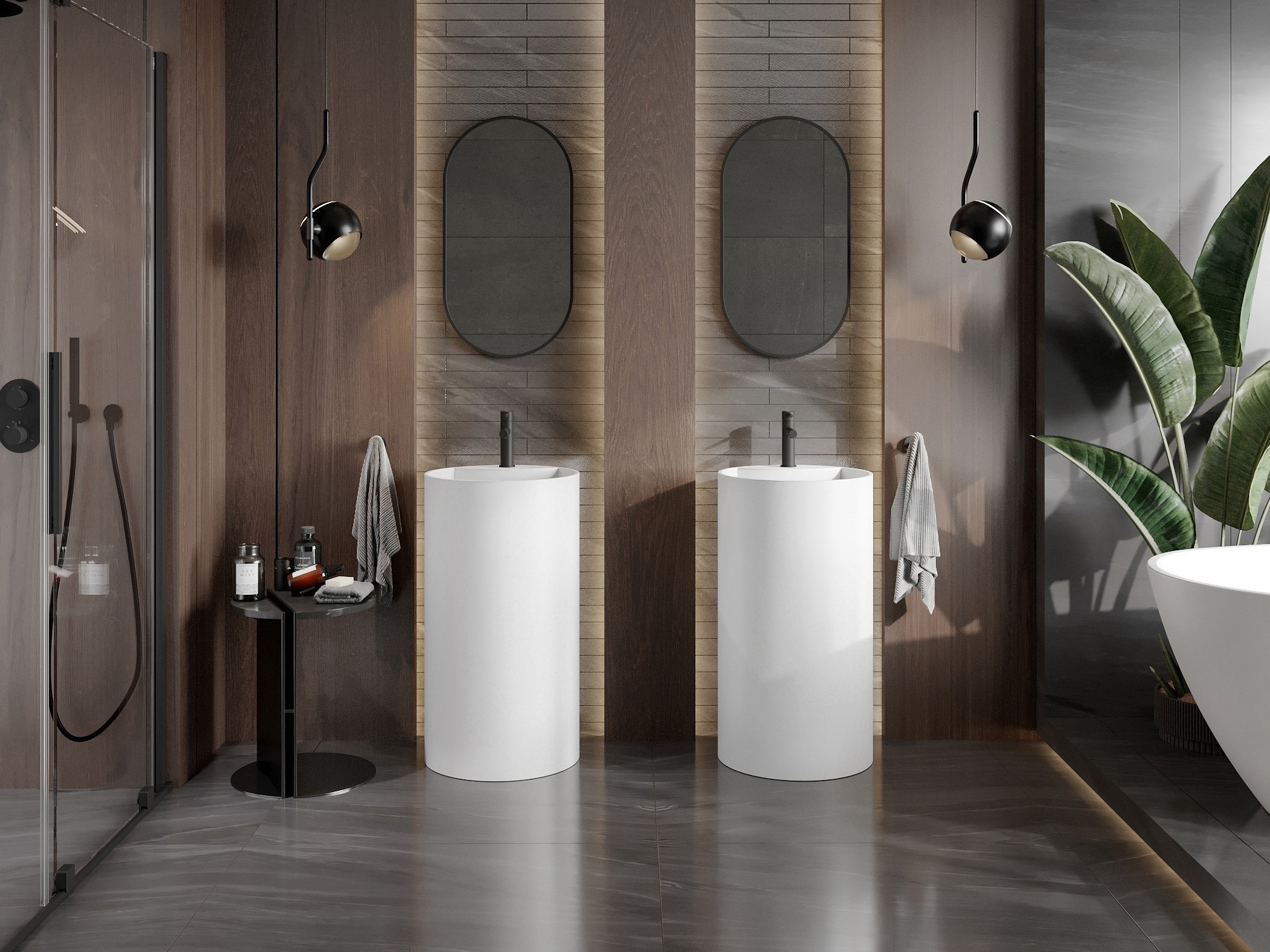 Leseni dodatki v kopalnici v slogu boho