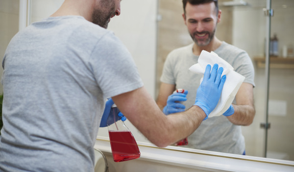 S čim umiti stekleno polico v kopalnici?