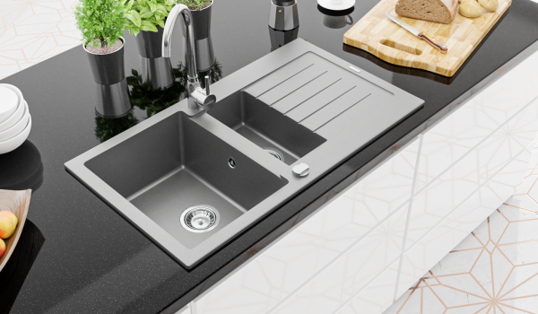 Bela, črna, siva v sodobni kuhinji