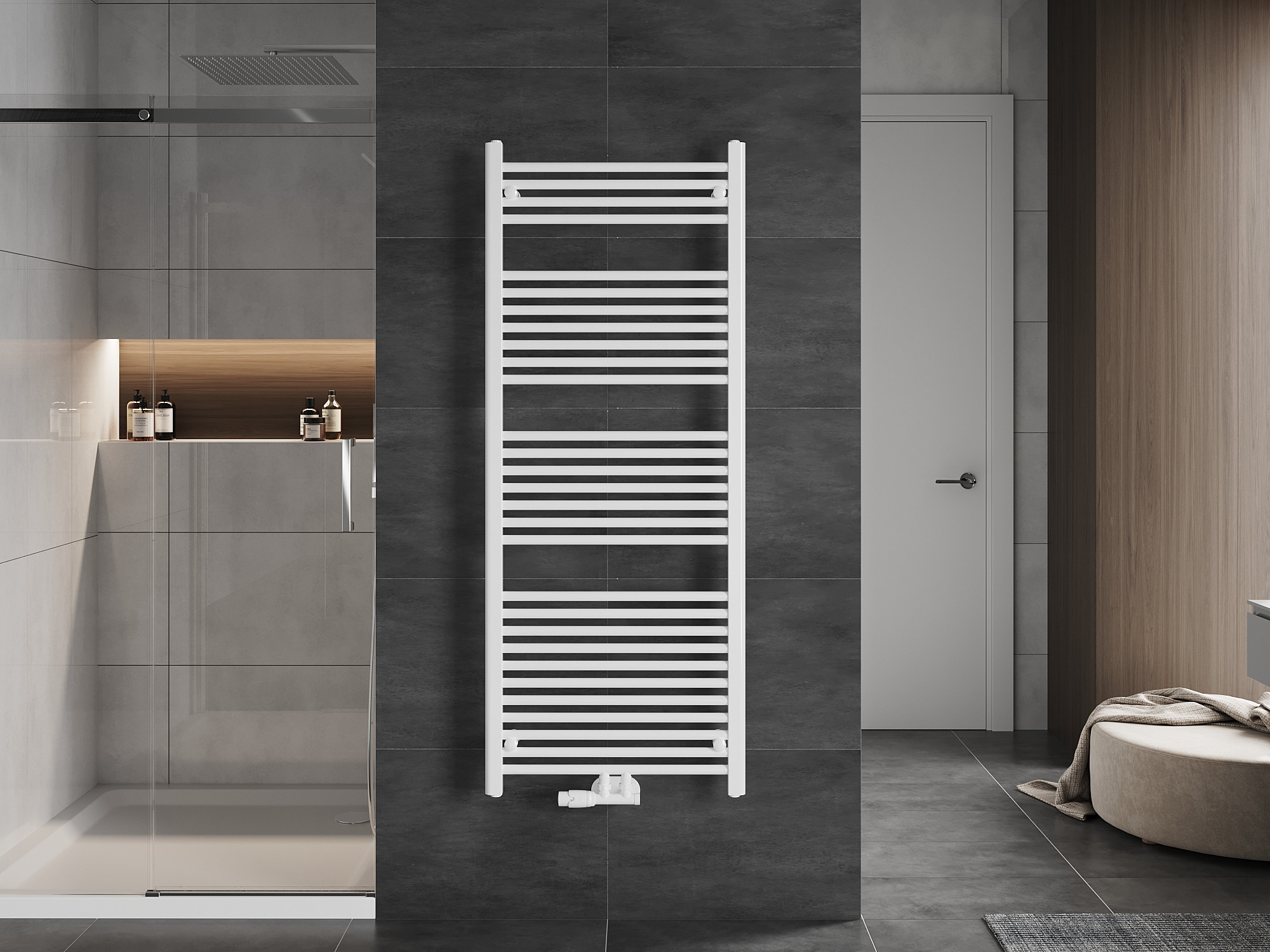 Lestevni radiator v kopalnici