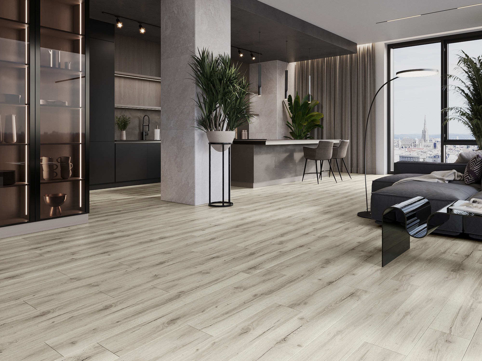 Razkošne vinilne plošče v kuhinji in dnevni sobi